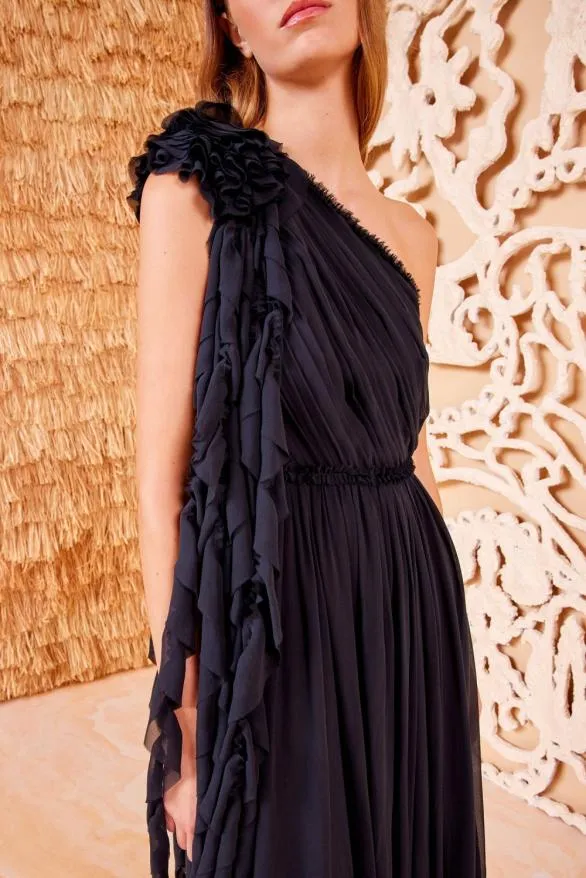 Adona Gown Noir Women Ulla Johnson Dresses Adona Gown Noir Women Ulla Johnson Dresses