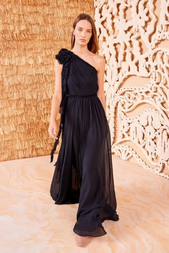 Adona Gown Noir Women Ulla Johnson Dresses Adona Gown Noir Women Ulla Johnson Dresses