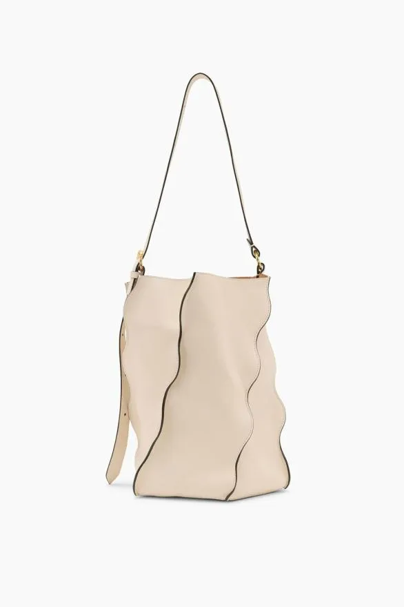 Adria Pleated Wave Bucket Alabaster Women Ulla Johnson Handbags