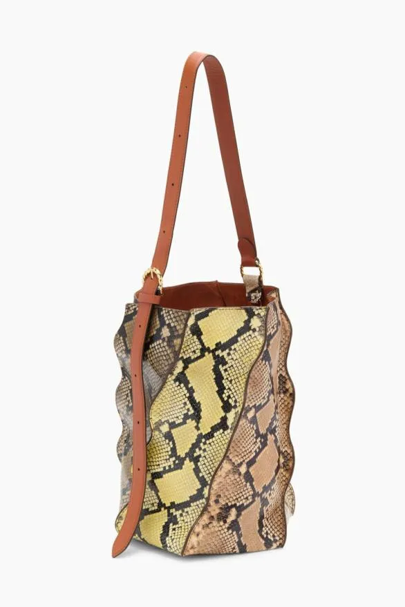 Adria Pleated Wave Bucket Mixte Python Women Ulla Johnson Handbags Adria Pleated Wave Bucket Mixte Python Women Ulla Johnson Handbags