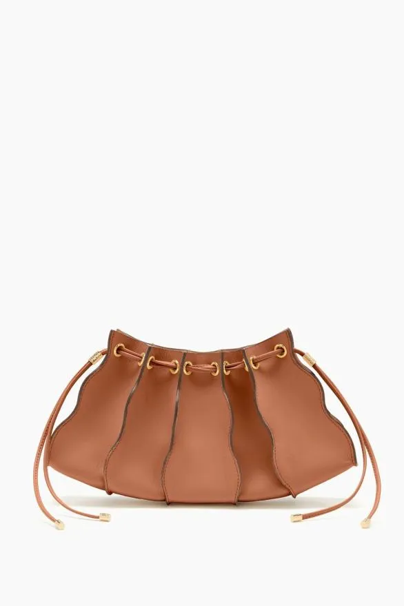 Adria Pleated Wave Clutch Pecan Brown Women Ulla Johnson Handbags Adria Pleated Wave Clutch Pecan Brown Women Ulla Johnson Handbags