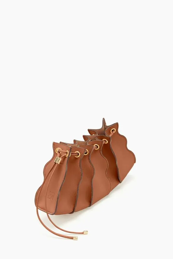 Adria Pleated Wave Clutch Pecan Brown Women Ulla Johnson Handbags Adria Pleated Wave Clutch Pecan Brown Women Ulla Johnson Handbags