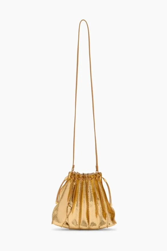 Adria Pleated Wave Crossbody Gold Python Women Ulla Johnson Handbags