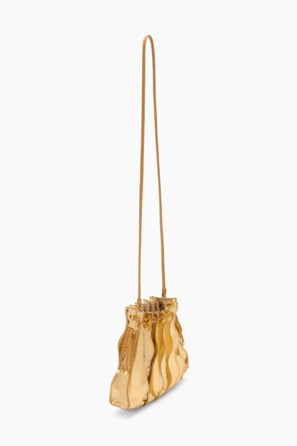 Adria Pleated Wave Crossbody Gold Python Women Ulla Johnson Handbags Adria Pleated Wave Crossbody Gold Python Women Ulla Johnson Handbags