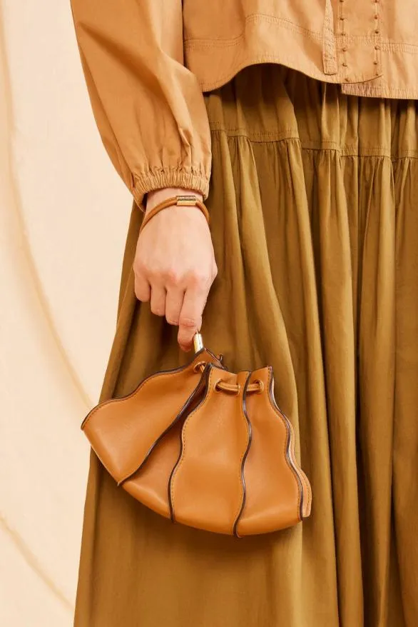 Adria Pleated Wave Mini Crossbody Fawn Women Ulla Johnson Handbags