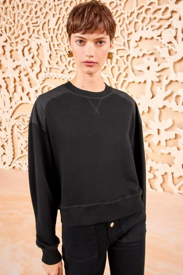 Ainsley Sweatshirt Noir Women Ulla Johnson Loungewear Ainsley Sweatshirt Noir Women Ulla Johnson Loungewear
