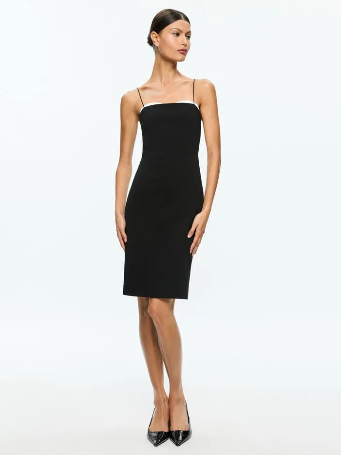 Alice Olivia DRESSES WOMEN ADA PEEKABOO DRESS Blackandoff White