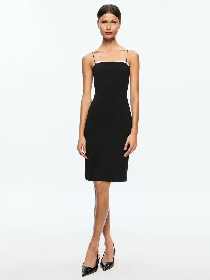 Alice Olivia DRESSES WOMEN ADA PEEKABOO DRESS Blackandoff White