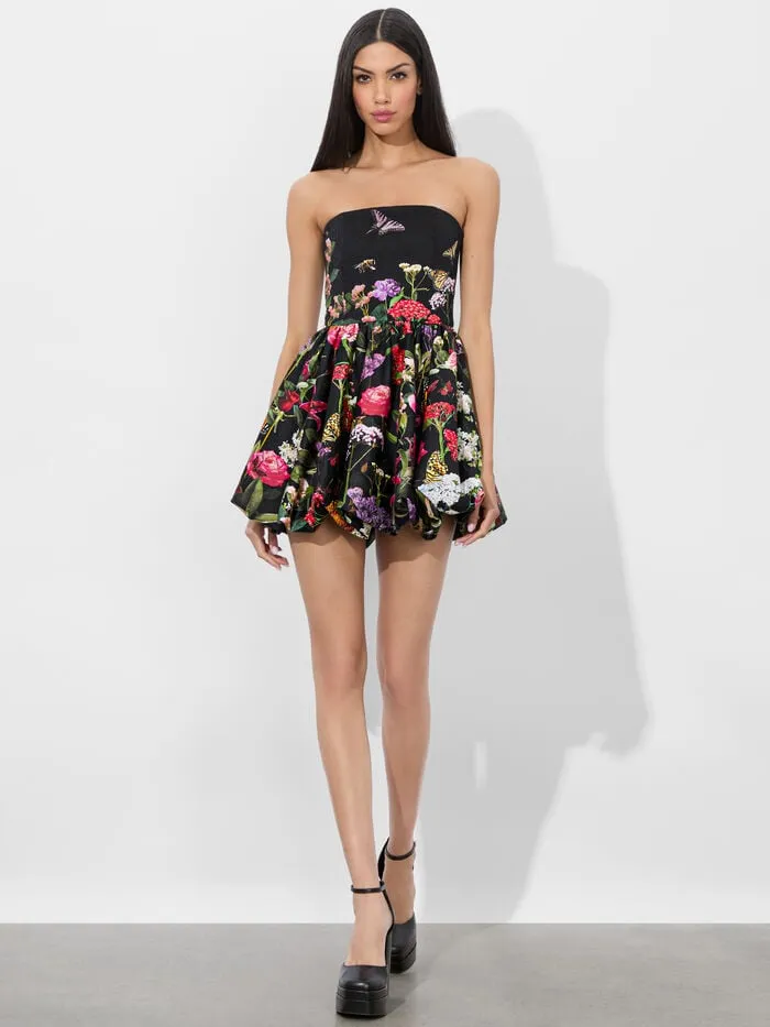 Alice Olivia DRESSES WOMEN ASHA BUBBLE HEM DRESS Secret Garden