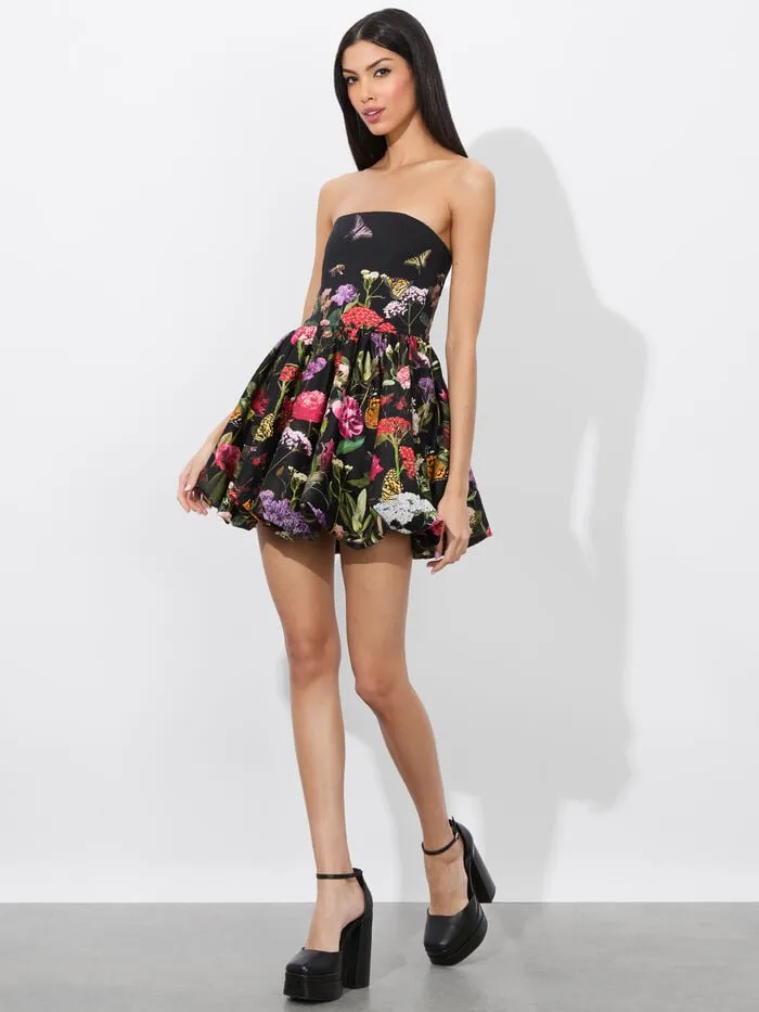 Alice Olivia DRESSES WOMEN ASHA BUBBLE HEM DRESS Secret Garden