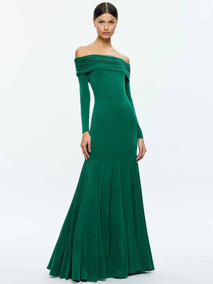 Alice Olivia DRESSES WOMEN AUGUSTA MAXI DRESS Forest Green