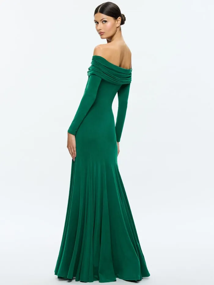 Alice Olivia DRESSES WOMEN AUGUSTA MAXI DRESS Forest Green