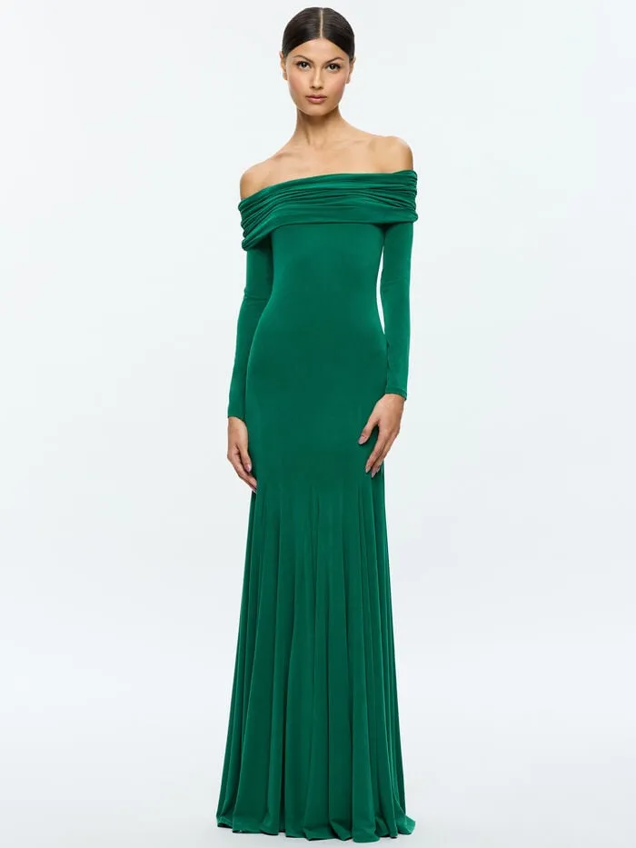 Alice Olivia DRESSES WOMEN AUGUSTA MAXI DRESS Forest Green