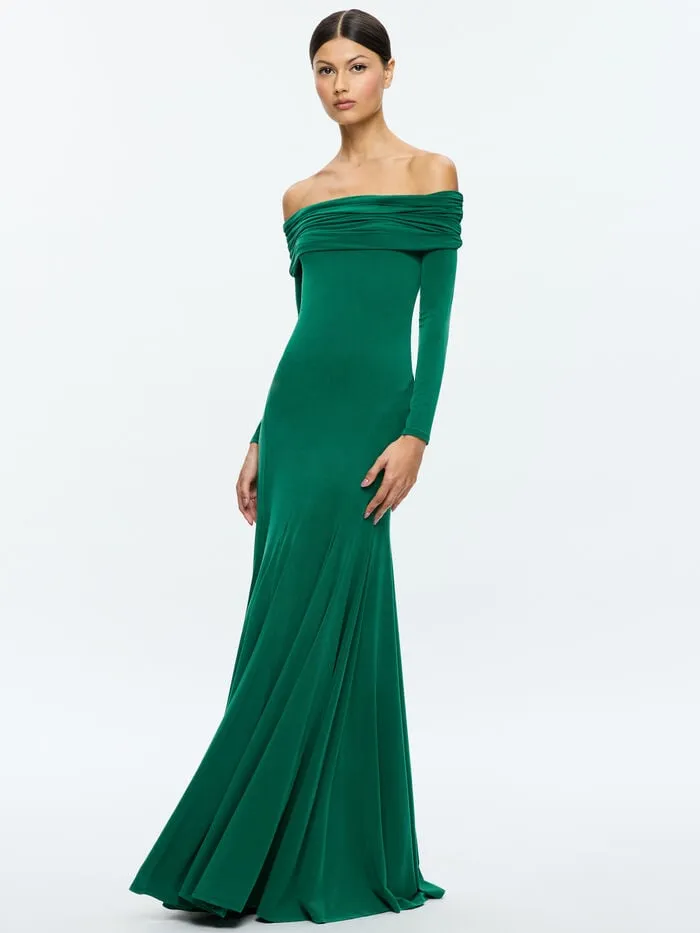 Alice Olivia DRESSES WOMEN AUGUSTA MAXI DRESS Forest Green