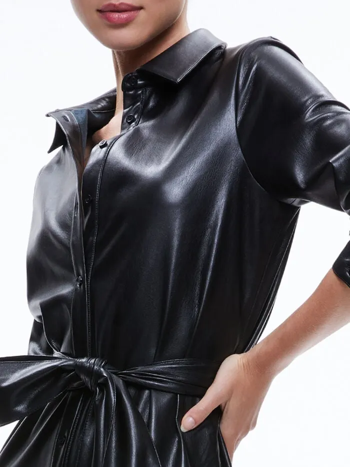 Alice Olivia DRESSES WOMEN CHASSIDY VEGAN DRESS Black