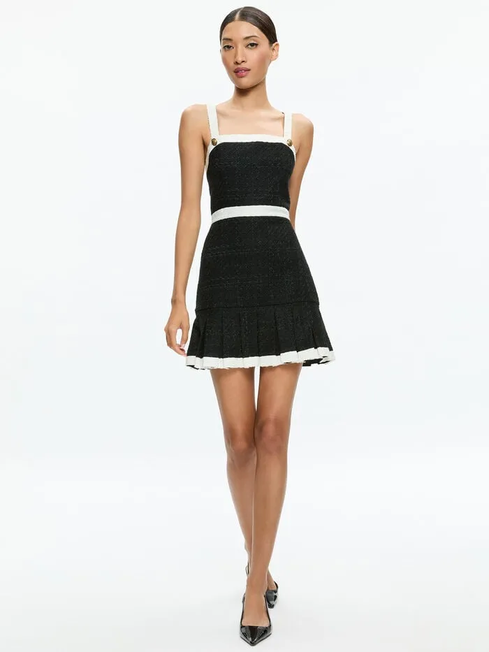 Alice Olivia DRESSES WOMEN CLARINE MINI DRESS Blackandoff White