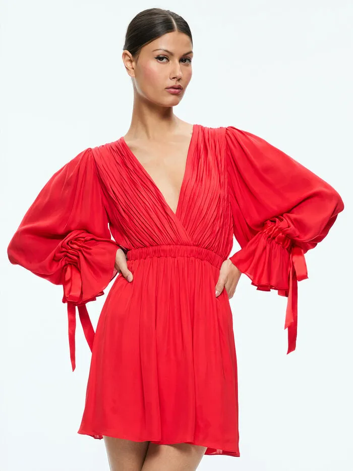 Alice Olivia DRESSES WOMEN CLARISSA MINI DRESS Bright Ruby