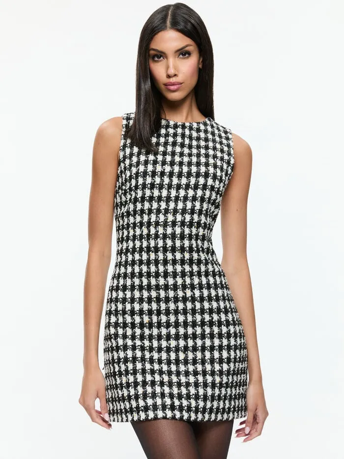 Alice Olivia DRESSES WOMEN CLYDE MINI DRESS Blackandwhite