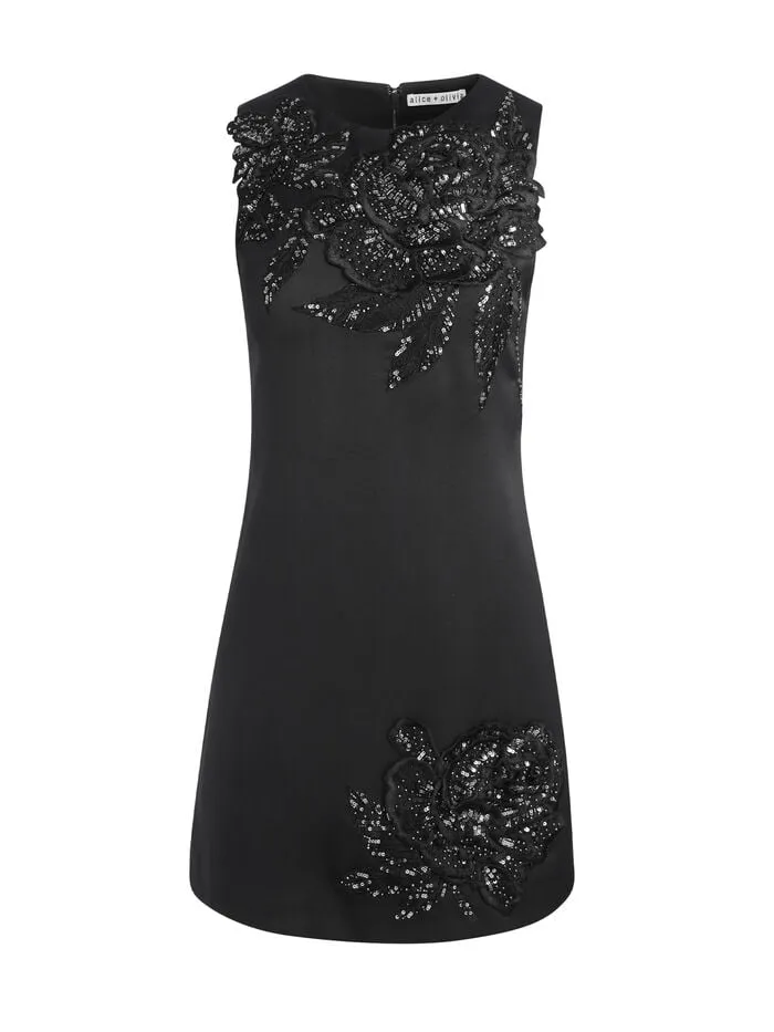 Alice Olivia DRESSES WOMEN CLYDE MINI DRESS Le Parisien Blackandgunmetal