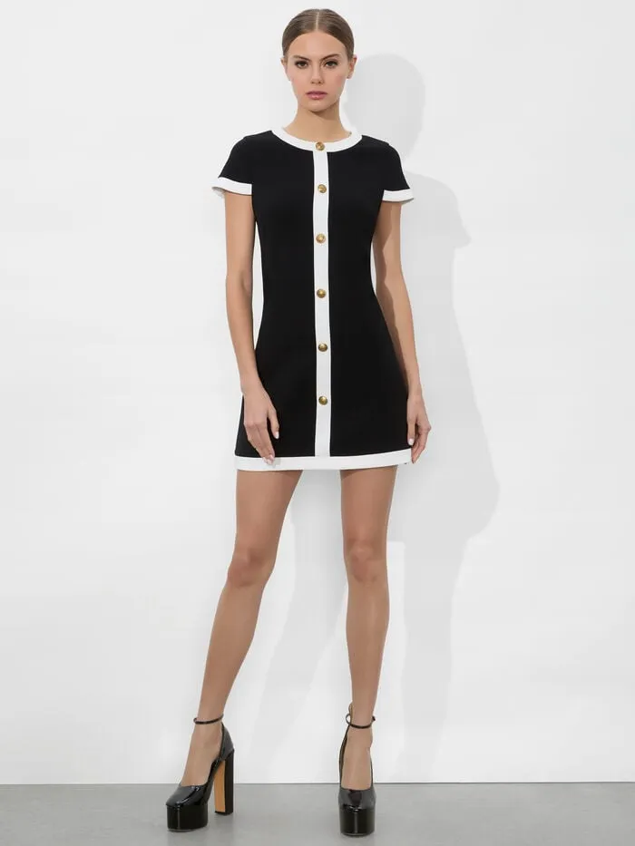 Alice Olivia DRESSES WOMEN COLEY MINI DRESS Blackandoff White