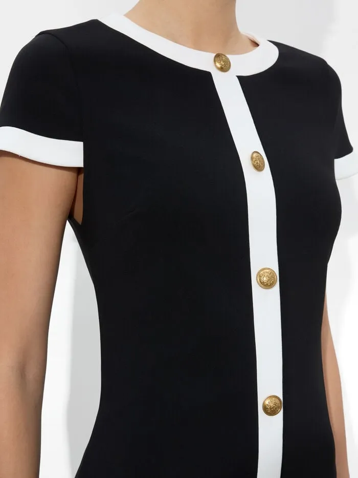 Alice Olivia DRESSES WOMEN COLEY MINI DRESS Blackandoff White