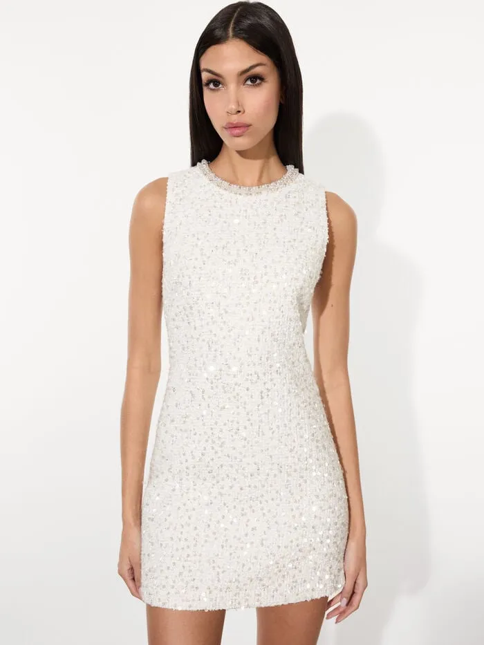 Alice Olivia DRESSES WOMEN COLEY MINI DRESS Off White