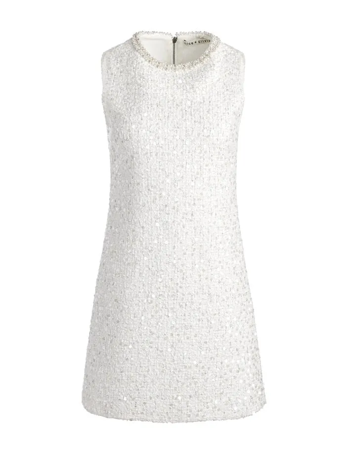 Alice Olivia DRESSES WOMEN COLEY MINI DRESS Off White
