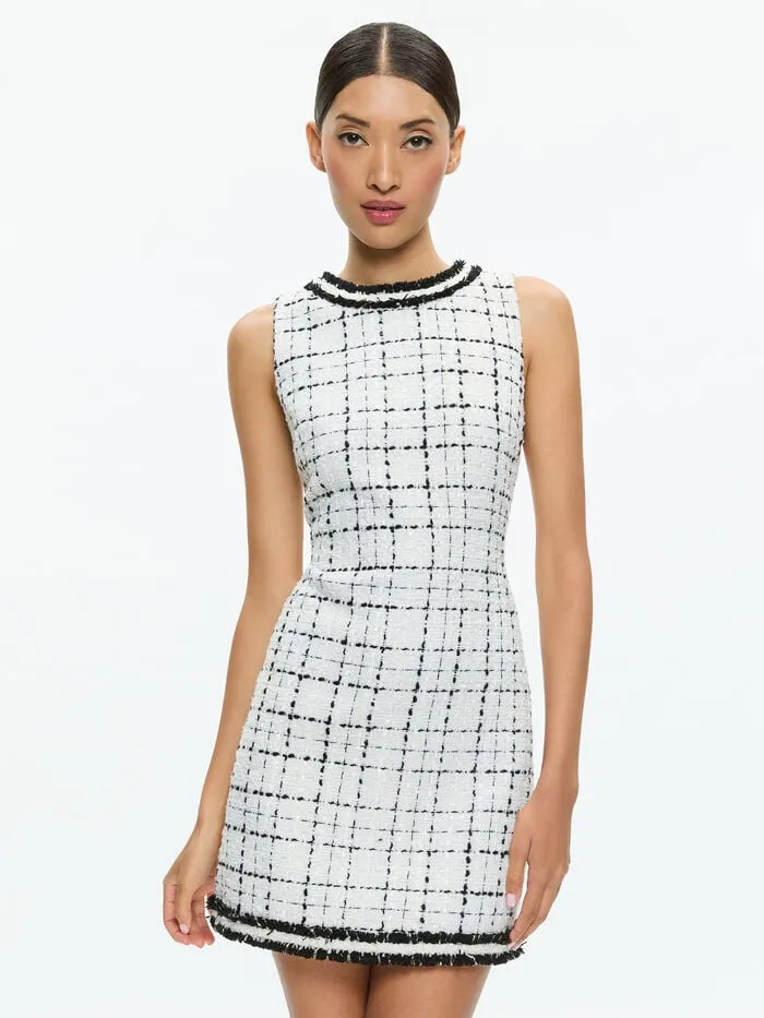 Alice Olivia DRESSES WOMEN COLEY MINI DRESS Off Whiteandblack