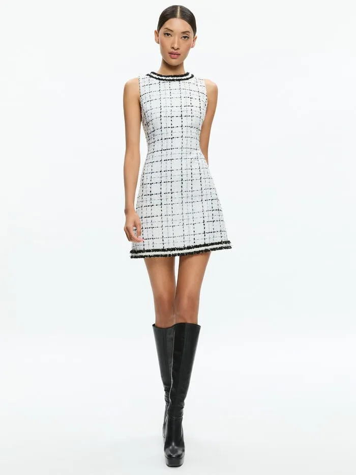 Alice Olivia DRESSES WOMEN COLEY MINI DRESS Off Whiteandblack