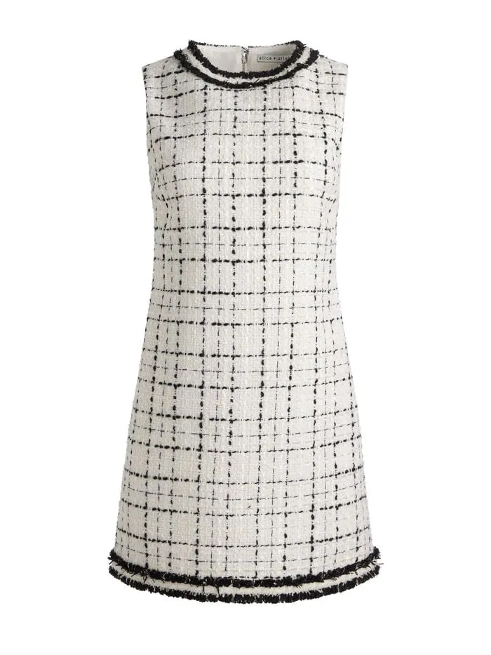 Alice Olivia DRESSES WOMEN COLEY MINI DRESS Off Whiteandblack