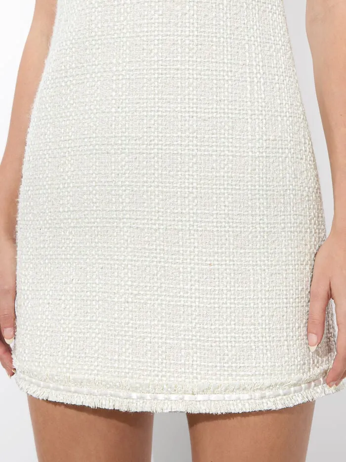 Alice Olivia DRESSES WOMEN COLEY MINI DRESS Off Whiteandoatmeal