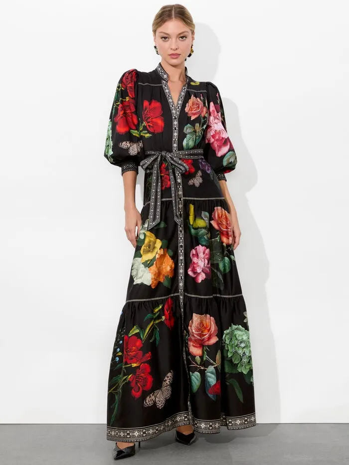 Alice Olivia DRESSES WOMEN CORA MAXI SHIRT DRESS In The Wind Floral