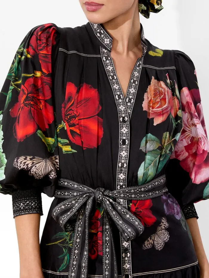 Alice Olivia DRESSES WOMEN CORA MAXI SHIRT DRESS In The Wind Floral