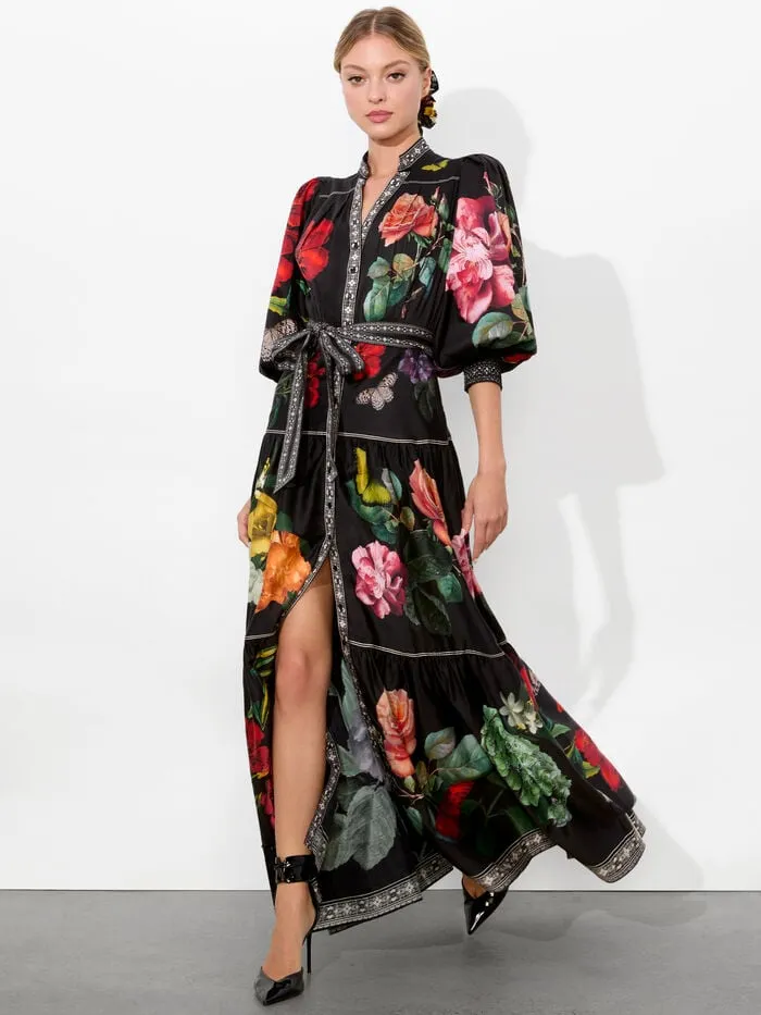 Alice Olivia DRESSES WOMEN CORA MAXI SHIRT DRESS In The Wind Floral
