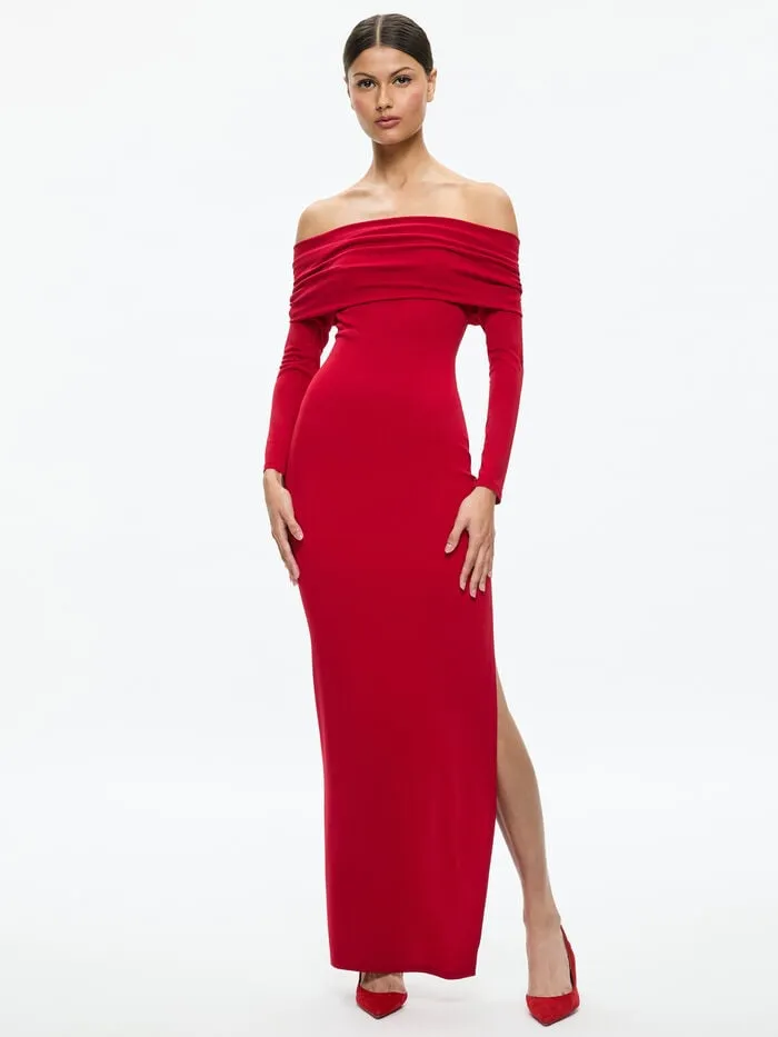 Alice Olivia DRESSES WOMEN CORETTA MAXI DRESS Bright Ruby