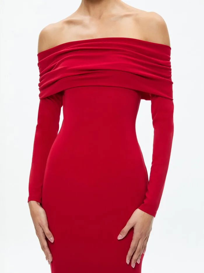 Alice Olivia DRESSES WOMEN CORETTA MAXI DRESS Bright Ruby