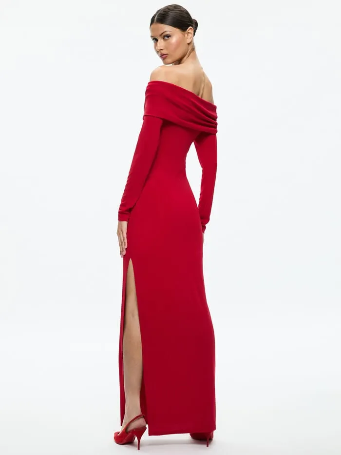 Alice Olivia DRESSES WOMEN CORETTA MAXI DRESS Bright Ruby