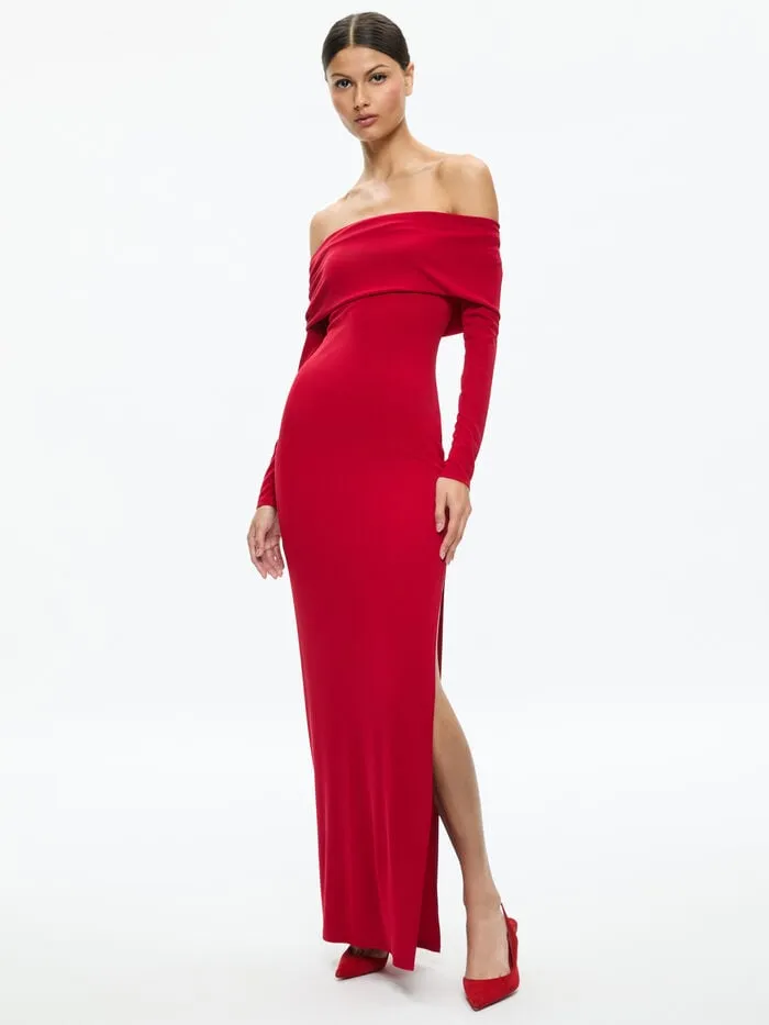 Alice Olivia DRESSES WOMEN CORETTA MAXI DRESS Bright Ruby