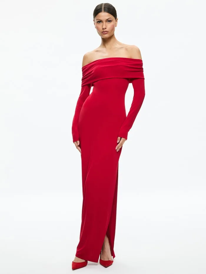 Alice Olivia DRESSES WOMEN CORETTA MAXI DRESS Bright Ruby
