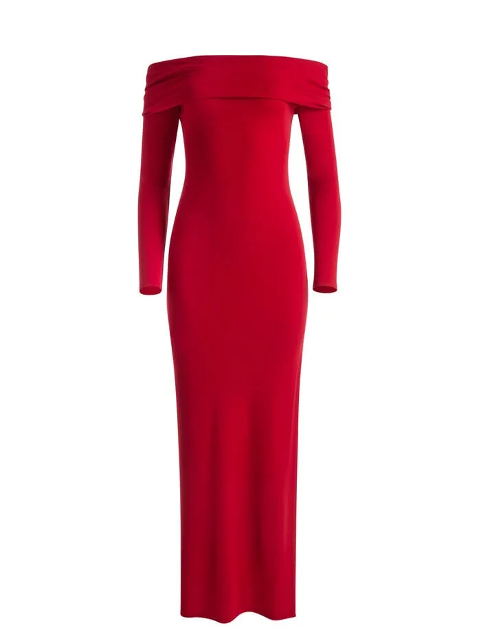 Alice Olivia DRESSES WOMEN CORETTA MAXI DRESS Bright Ruby