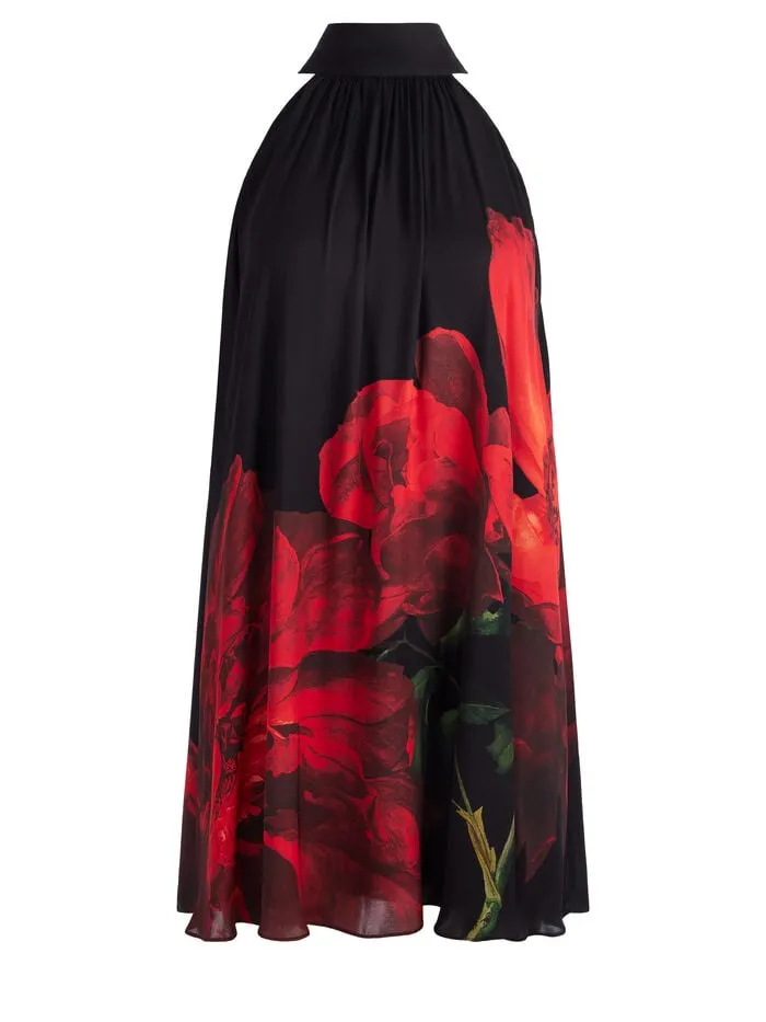 Alice Olivia DRESSES WOMEN CORINE MINI DRESS Peony Petals Bright Ruby