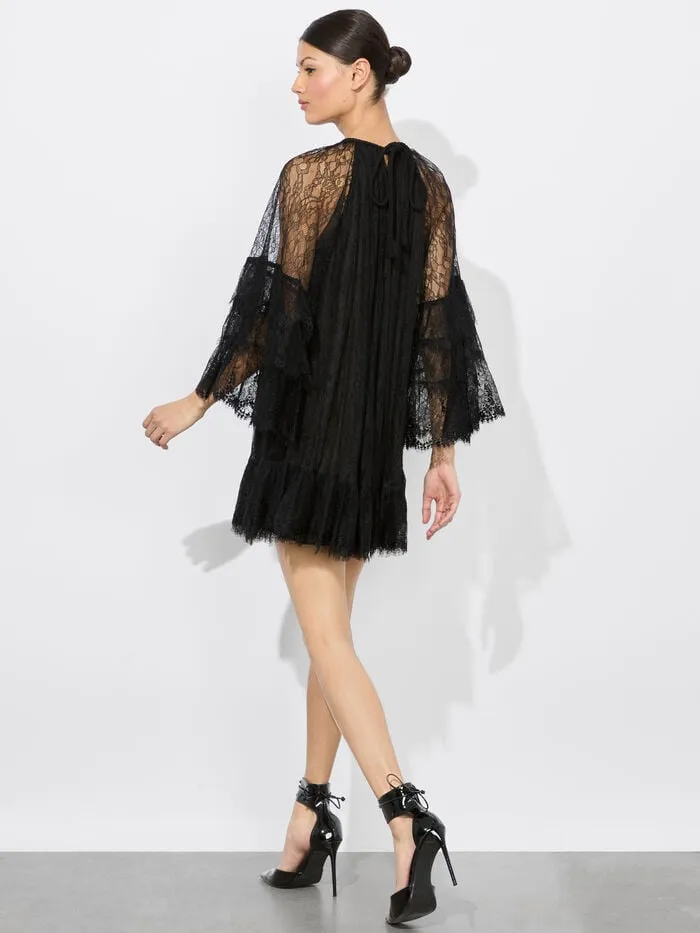 Alice Olivia DRESSES WOMEN DELIA RUFFLED TUNIC DRESS Black
