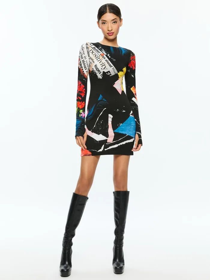 Alice Olivia DRESSES WOMEN DELORA MINI DRESS Azalea Floral