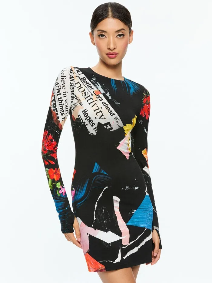 Alice Olivia DRESSES WOMEN DELORA MINI DRESS Azalea Floral