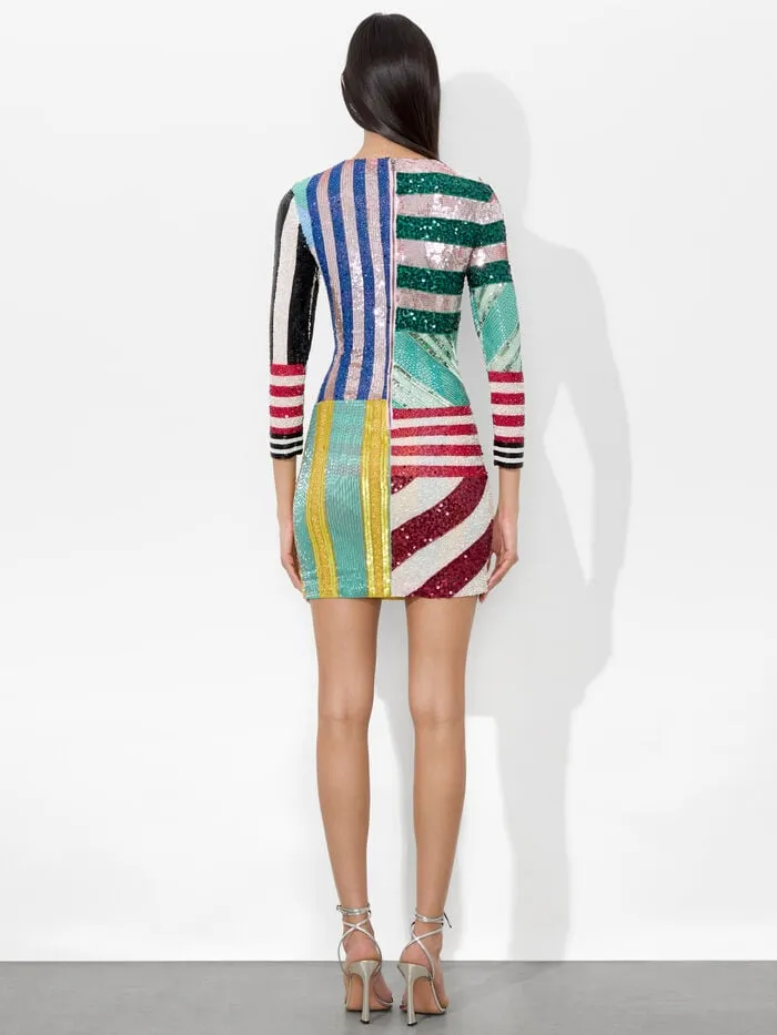 Alice Olivia DRESSES WOMEN DELORA MINI DRESS Sorbet Stripe