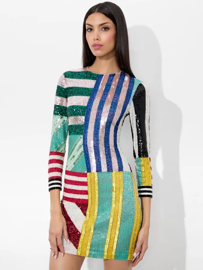 Alice Olivia DRESSES WOMEN DELORA MINI DRESS Sorbet Stripe