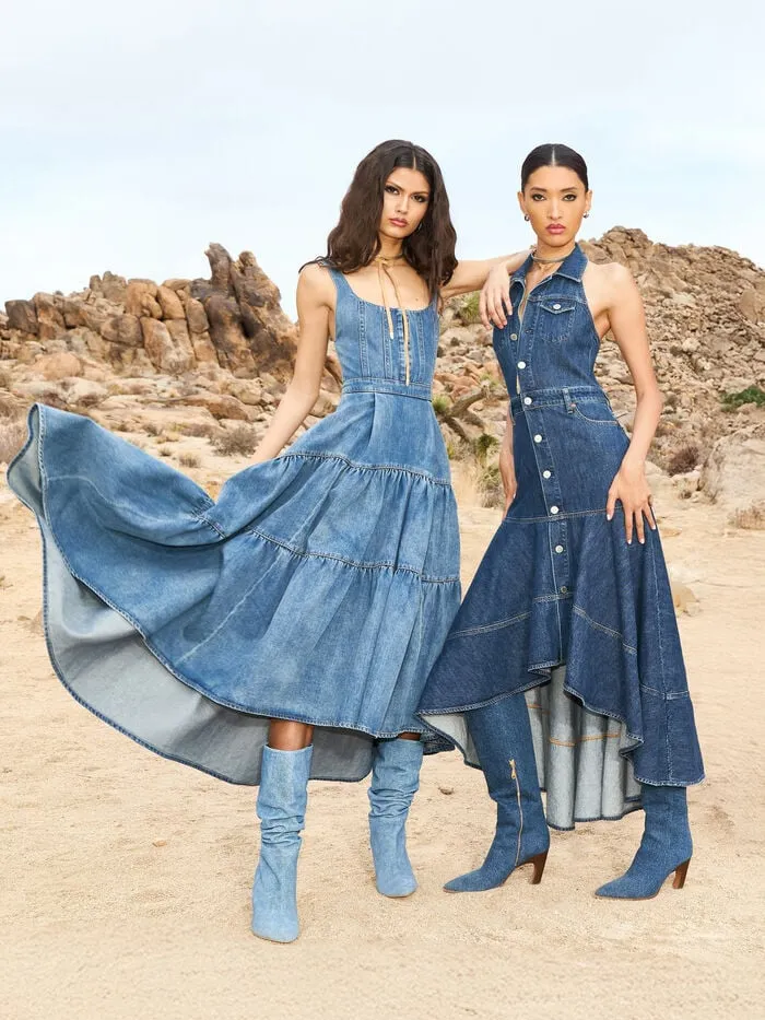 Alice Olivia DRESSES WOMEN DIANA STRUCTURED MIDI DRESS Liana Vintage Blue