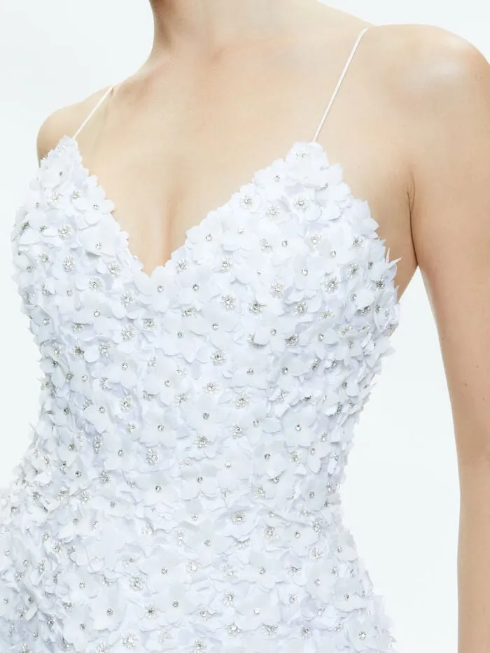 Alice Olivia DRESSES WOMEN DOMENICA EMBELLISHED MINI GOWN Off White