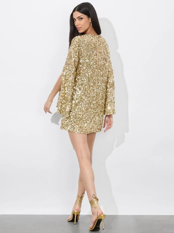 Alice Olivia DRESSES WOMEN ELEONORA MINI DRESS Champagneandpale Gold