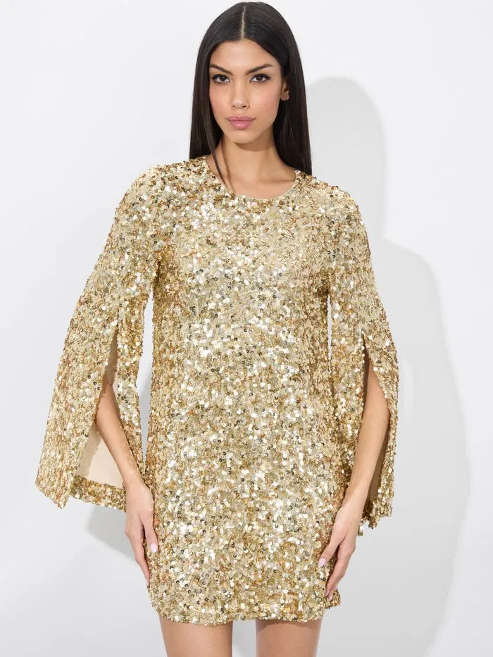 Alice Olivia DRESSES WOMEN ELEONORA MINI DRESS Champagneandpale Gold
